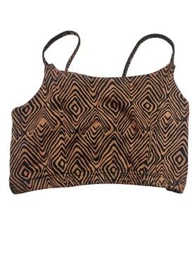 Calluna Clothing Co. Peyote Crop Top Geometric Caged Back Sz Medium